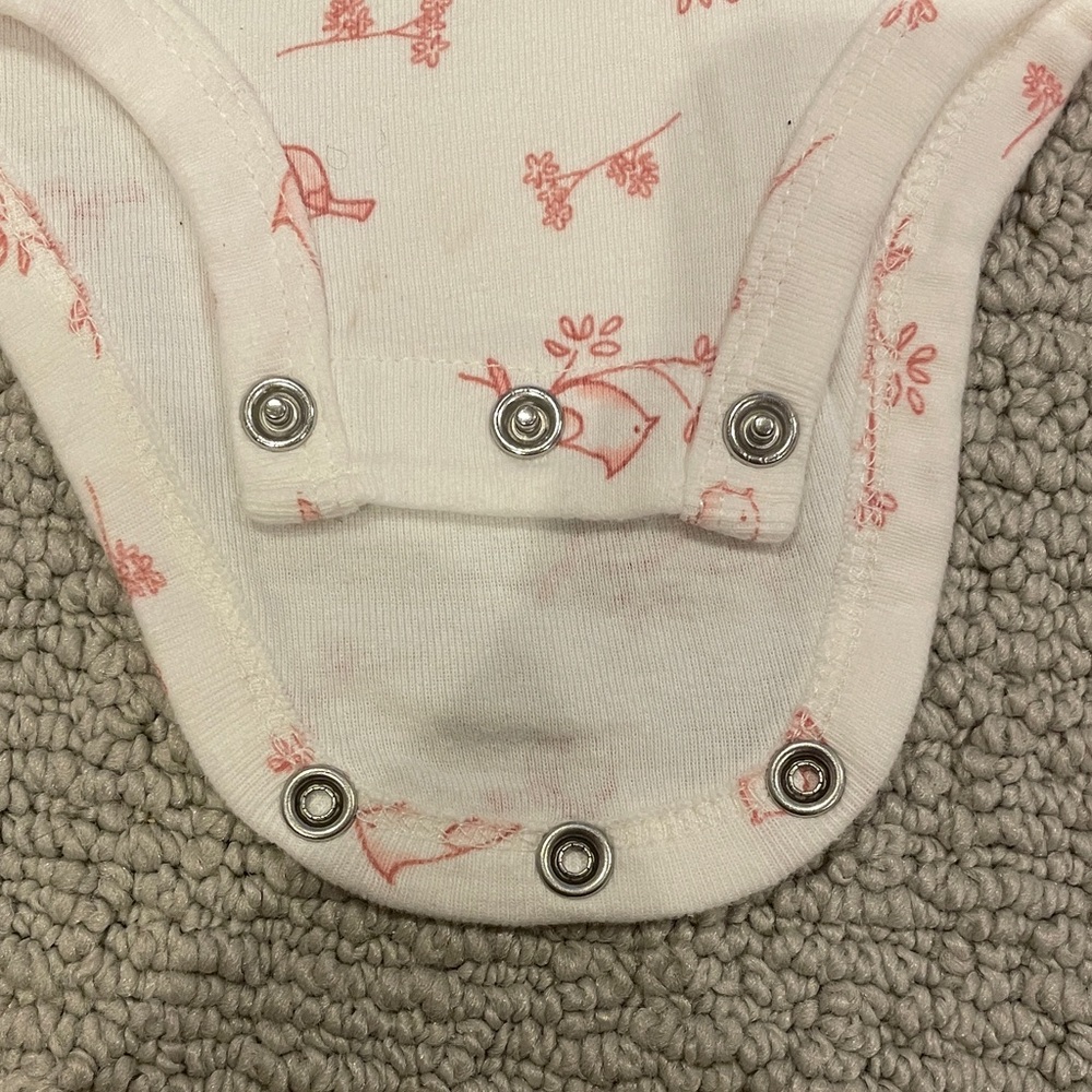 Carter's Girls Infants White & Pink Bird Print Bodysuit - Picture 5 of 6